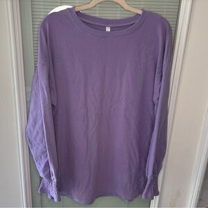 Relaxed Lavender Long Sleeve Pullover